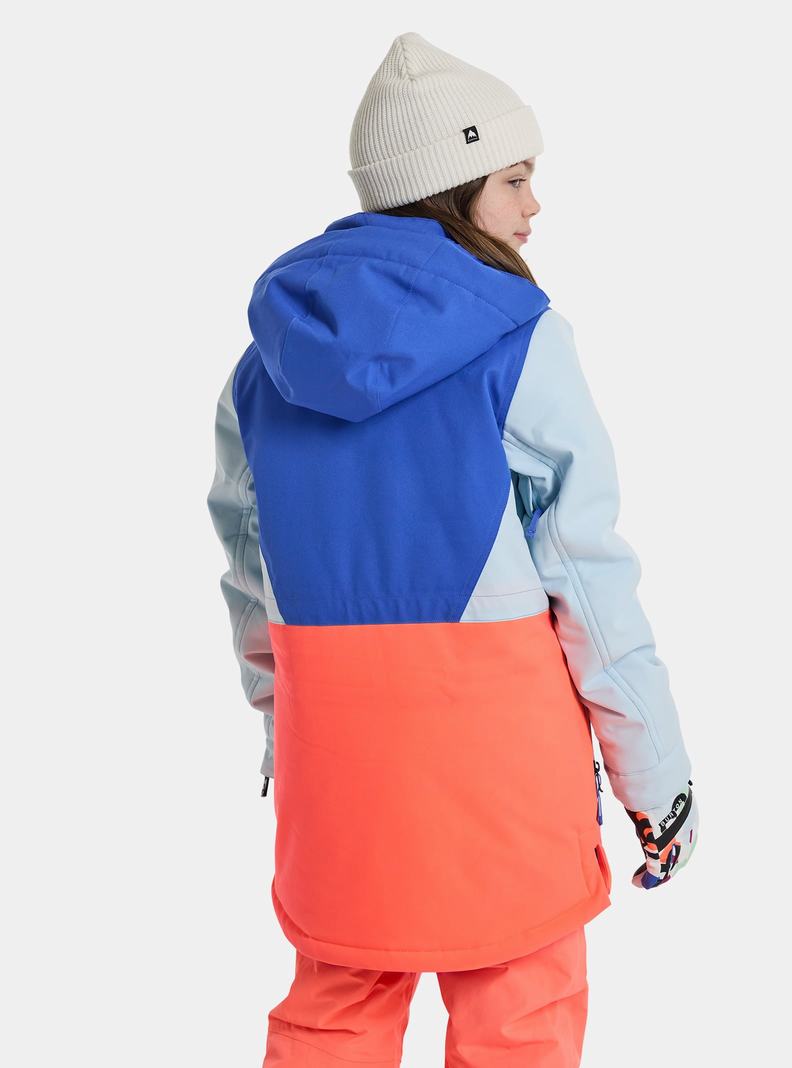 Burton Khione 2L Zimní Bunda Detske Modre Oranžové | 67509-OQYE