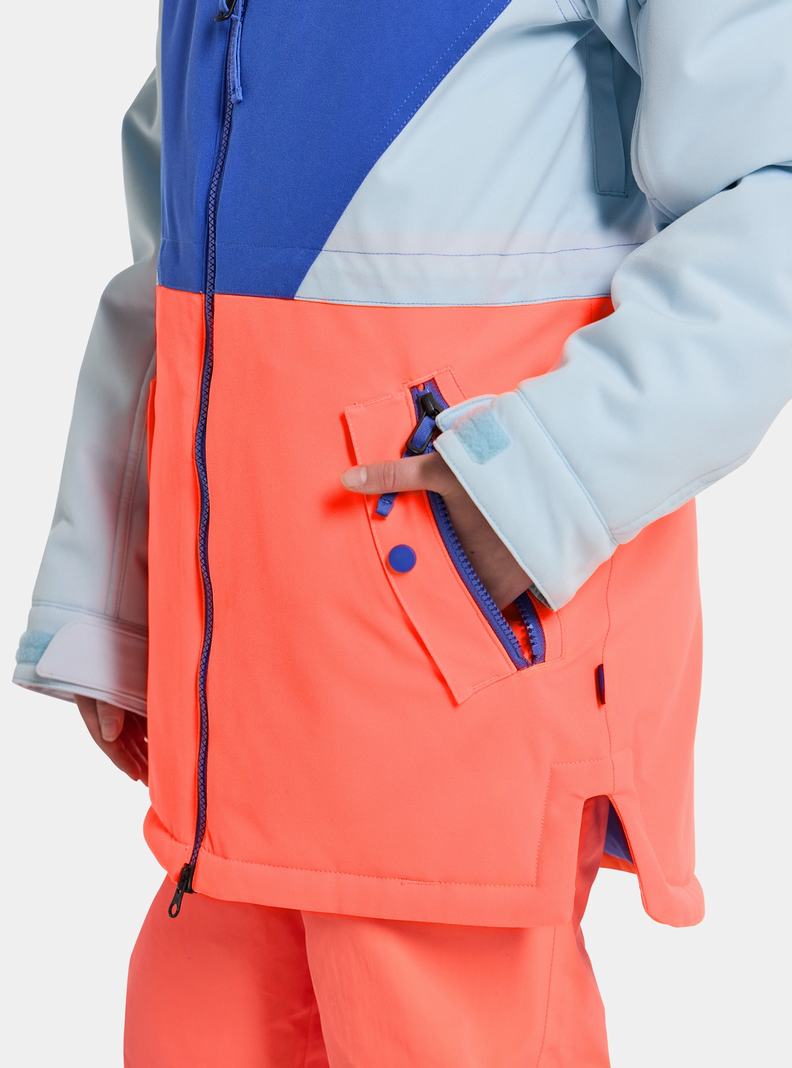 Burton Khione 2L Zimní Bunda Detske Modre Oranžové | 67509-OQYE