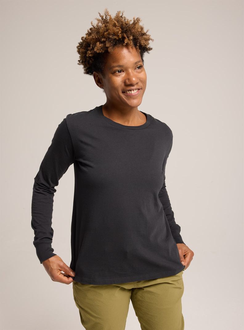 Burton Klasické Blank Long Sleeve Tričko Damske Čierne | 02845-OITP