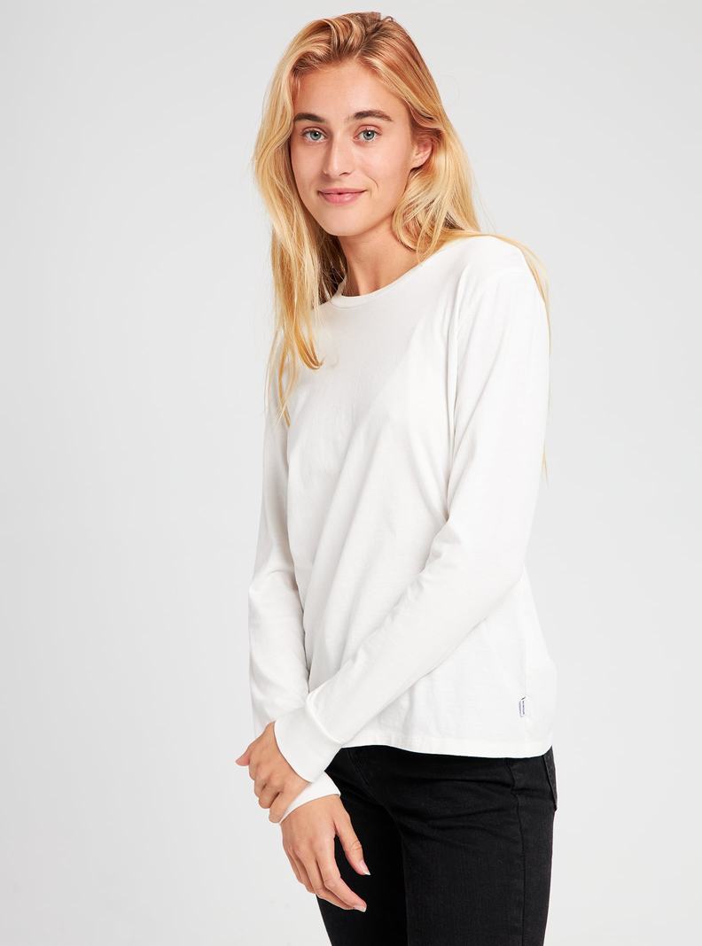 Burton Klasické Blank Long Sleeve Tričko Damske Biele | 57298-JSQV