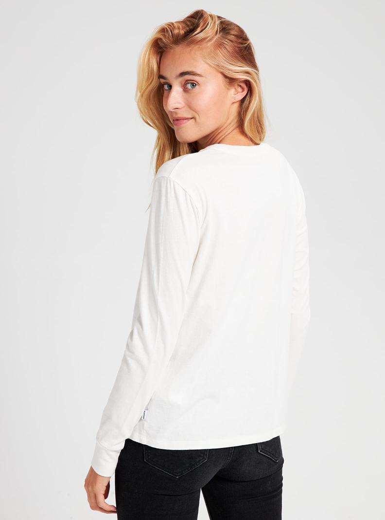 Burton Klasické Blank Long Sleeve Tričko Damske Biele | 57298-JSQV