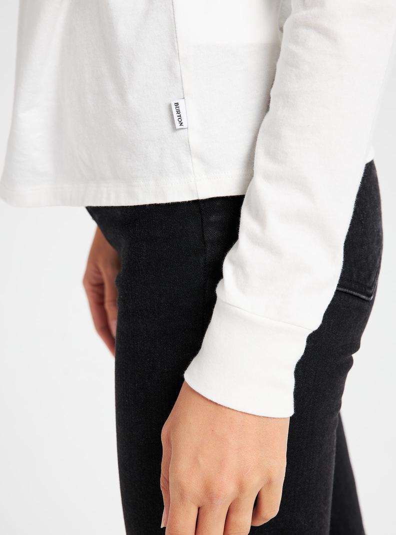 Burton Klasické Blank Long Sleeve Tričko Damske Biele | 57298-JSQV