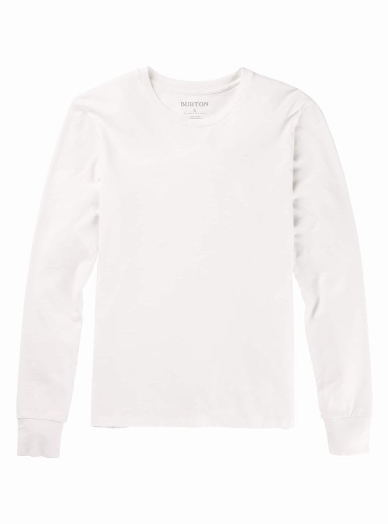 Burton Klasické Blank Long Sleeve Tričko Damske Biele | 57298-JSQV
