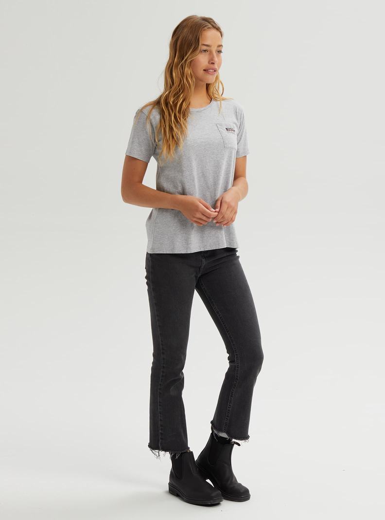 Burton Klasické Kratke Sleeve Pocket Tričko Damske Siva | 46937-WAKU
