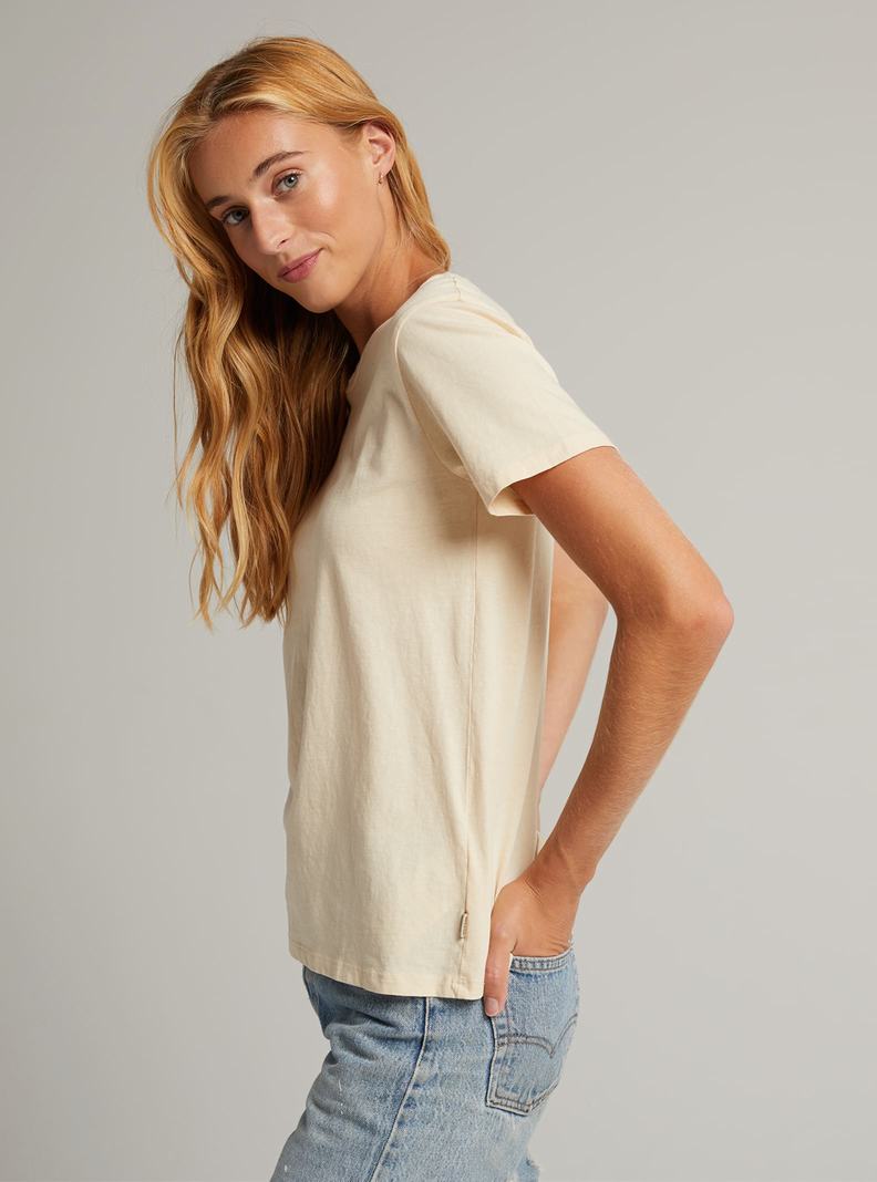 Burton Klasické Kratke Sleeve Tričko Damske Béžové | 70594-VESP