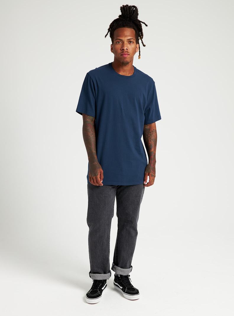Burton Klasické Kratke Sleeve Tričko Panske Modre | 03984-IWEO