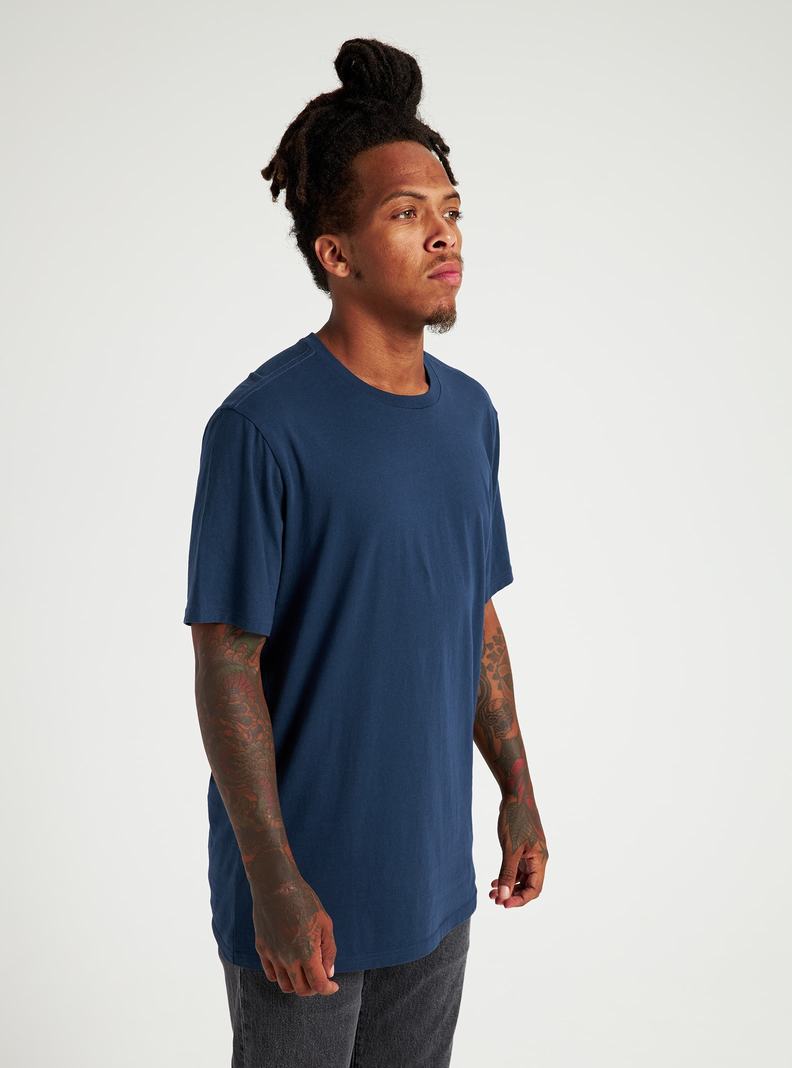 Burton Klasické Kratke Sleeve Tričko Panske Modre | 03984-IWEO