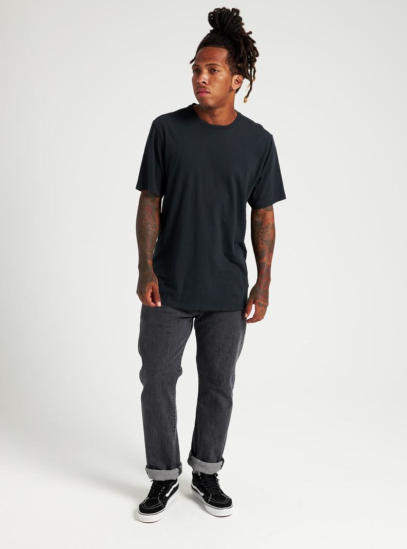 Burton Klasické Kratke Sleeve Tričko Panske Čierne | 39827-ATSN