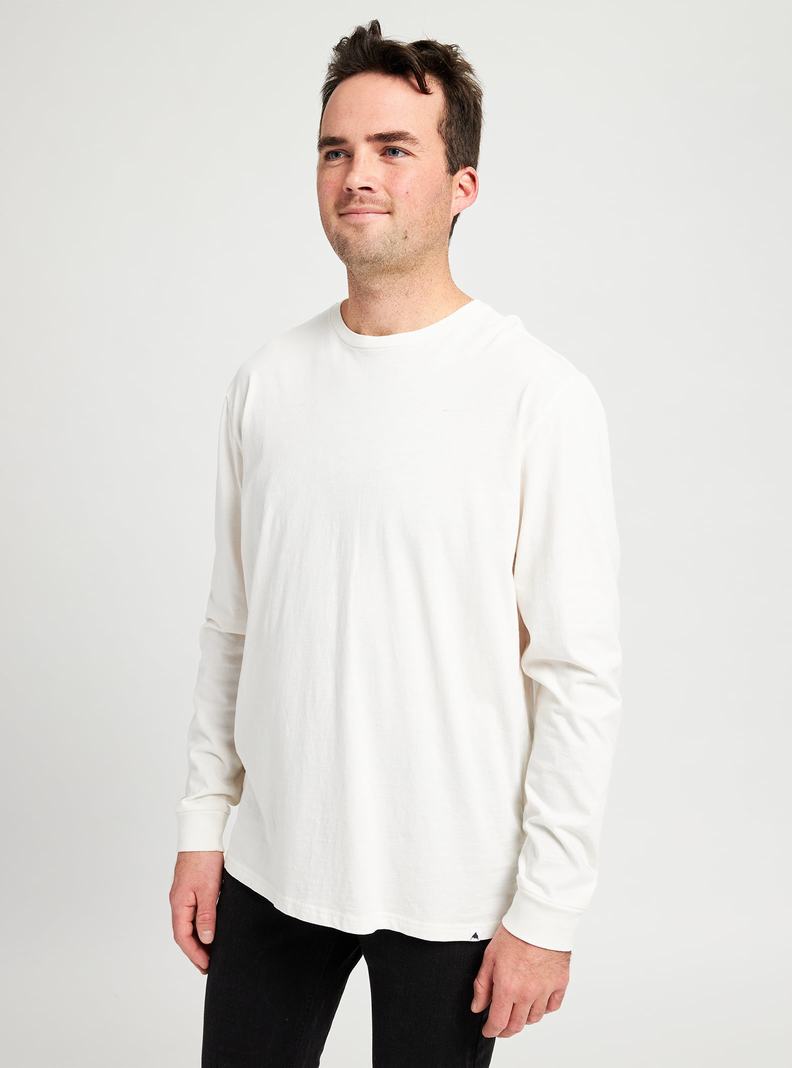 Burton Klasické Long Sleeve Tričko Panske Biele | 59102-YEJM