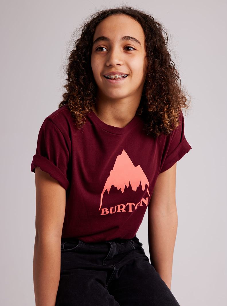 Burton Klasické Mountain High Kratke Sleeve Tričko Detske Červené | 62745-FOMW