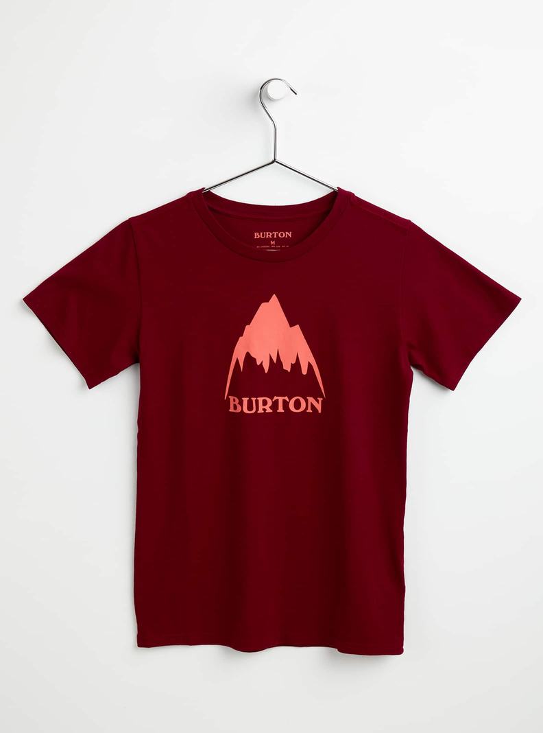 Burton Klasické Mountain High Kratke Sleeve Tričko Detske Červené | 62745-FOMW