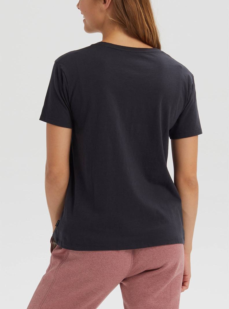 Burton Klasické Retro Kratke Sleeve Tričko Damske Čierne | 12649-NBOI
