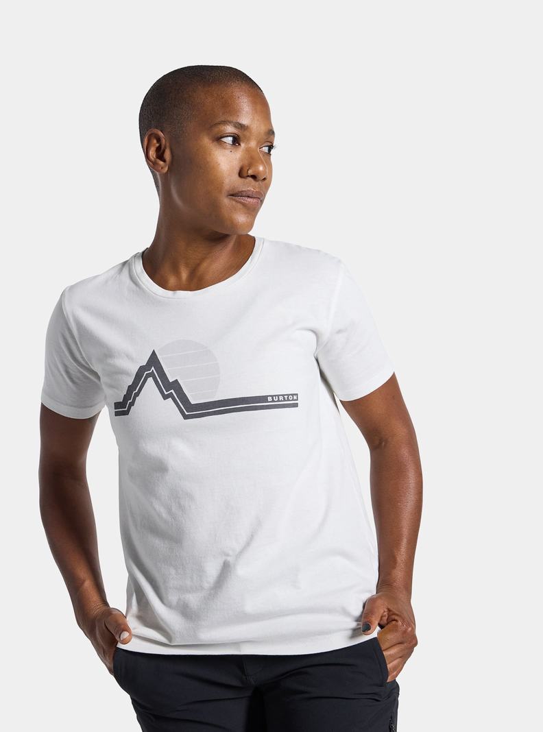 Burton Klasické Retro Kratke Sleeve Tričko Damske Biele | 69132-HUGY