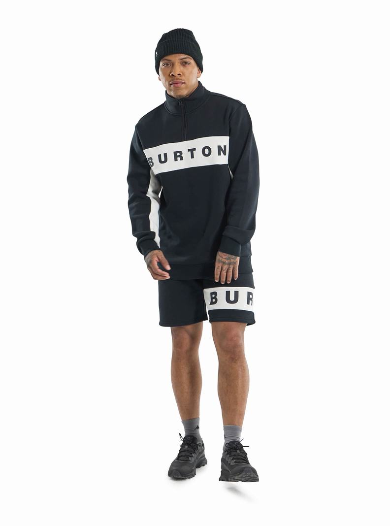 Burton Lowball Quarter-Zip Fleece Mikina Panske Čierne | 75420-GHCL