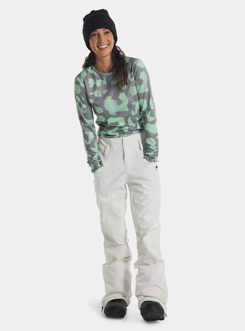 Burton Marcy High Rise Stretch Snowboardove Nohavice Damske Biele | 79583-AJXV