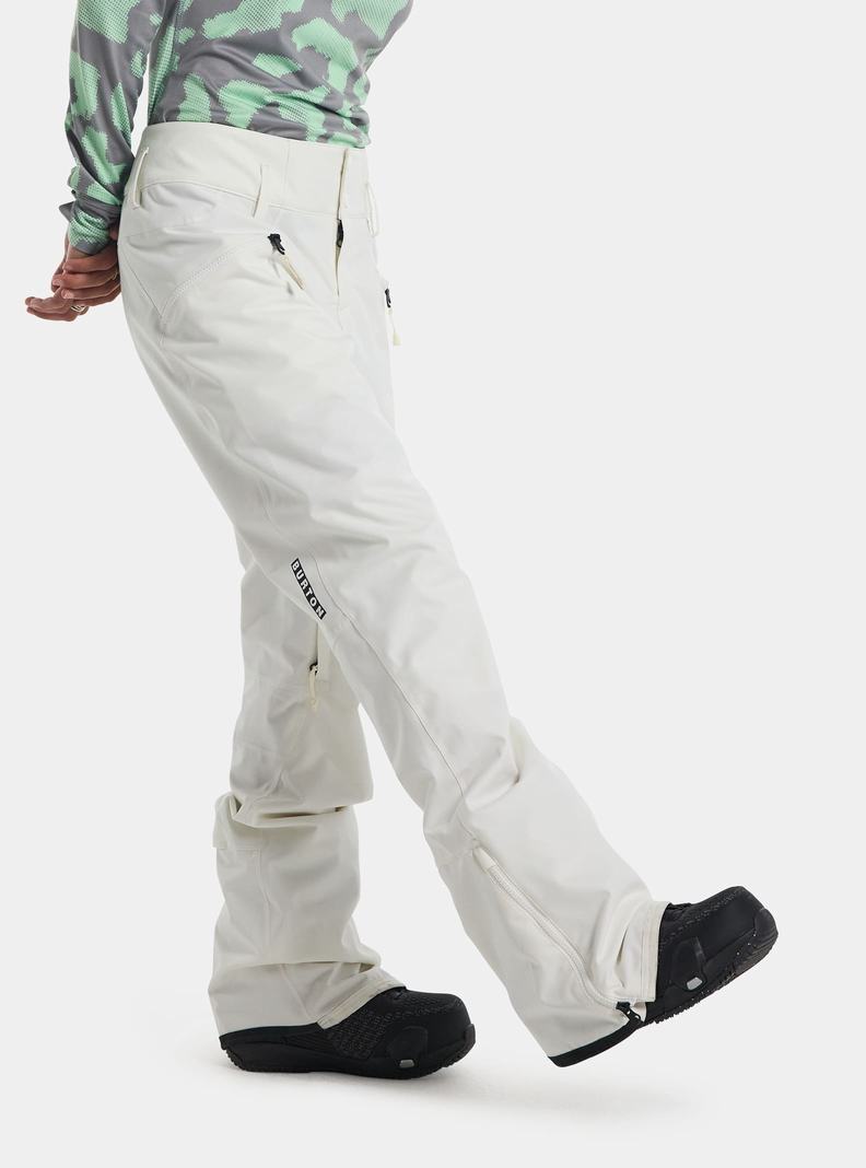 Burton Marcy High Rise Stretch Snowboardove Nohavice Damske Biele | 79583-AJXV