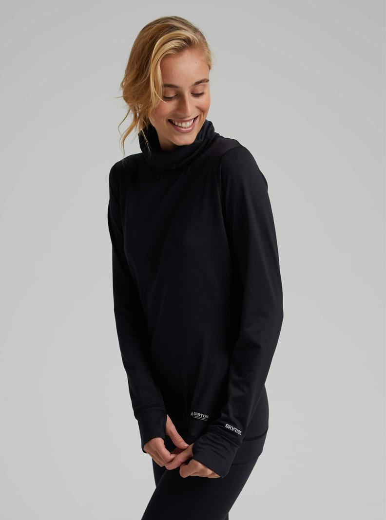 Burton Midweight Base Layer Long Neck Shirt Termoprádlo Damske Čierne | 07149-IJUD