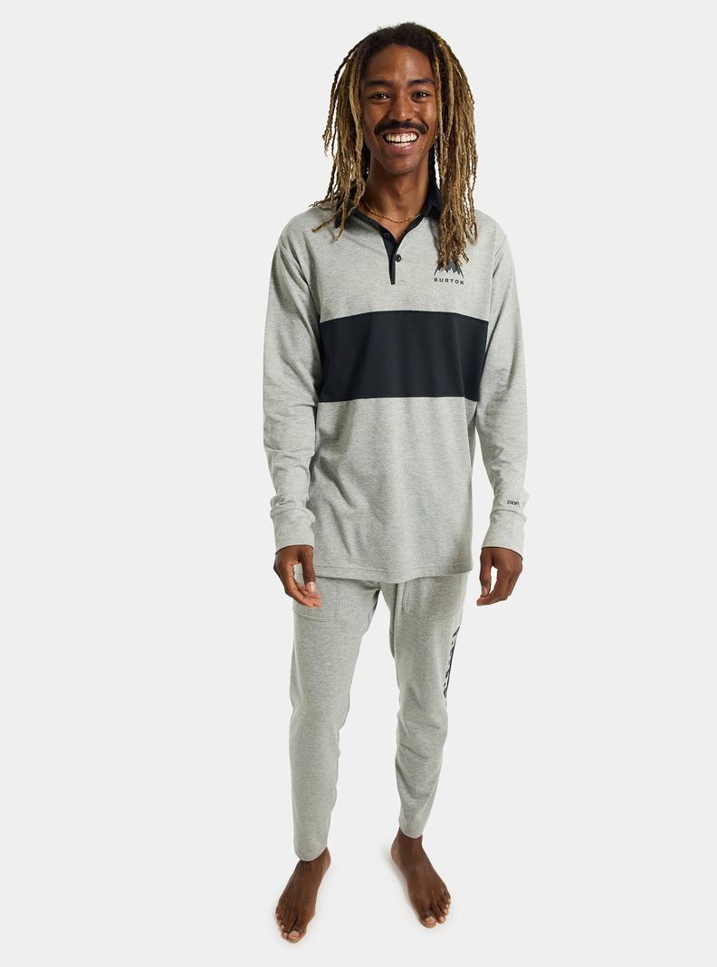 Burton Midweight Base Layer Rugby Shirt Termoprádlo Panske Siva Čierne | 63079-JVWB
