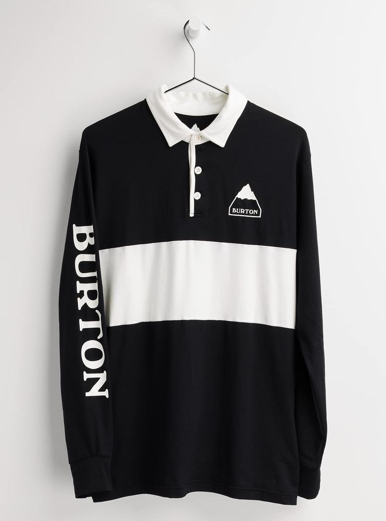 Burton Midweight Base Layer Rugby Shirt Termoprádlo Panske Čierne Biele | 90413-PJQH