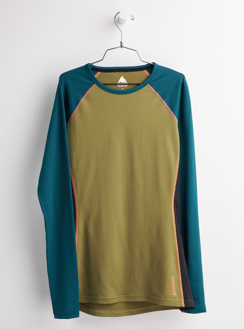 Burton Midweight X Base Layer Crew Termoprádlo Damske Modre Olivovo Zelená | 32180-TJME