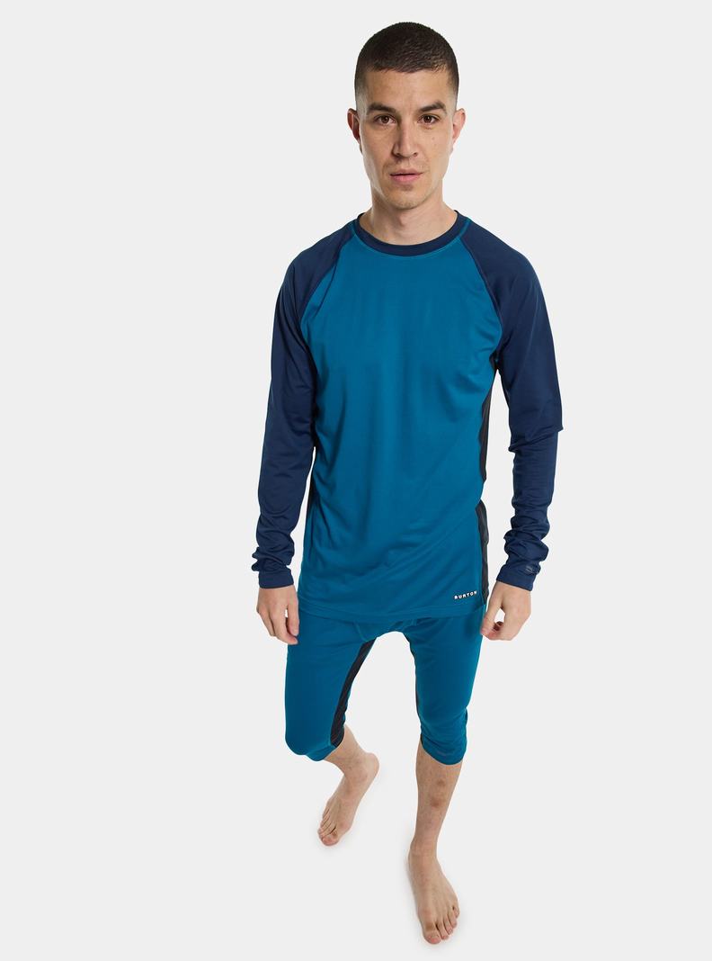 Burton Midweight X Base Layer Crewneck Termoprádlo Panske Modre | 28407-DAYN