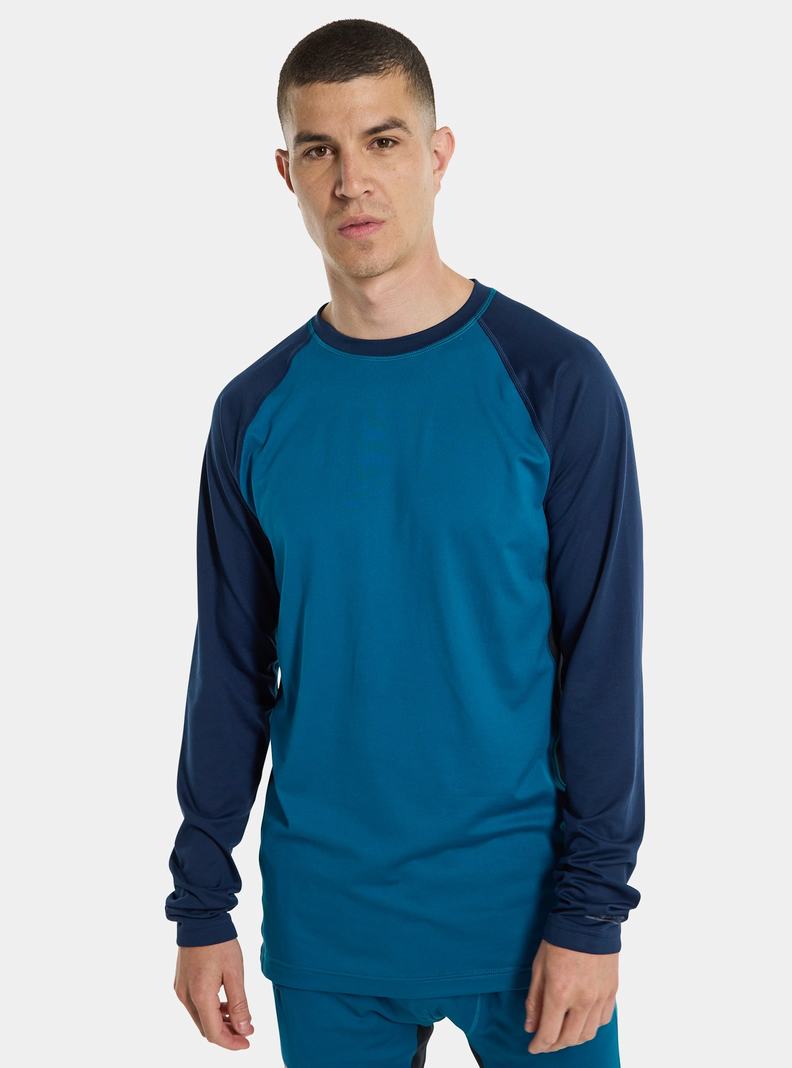 Burton Midweight X Base Layer Crewneck Termoprádlo Panske Modre | 28407-DAYN