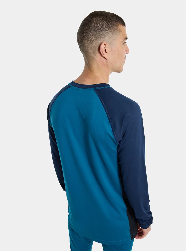 Burton Midweight X Base Layer Crewneck Termoprádlo Panske Modre | 28407-DAYN