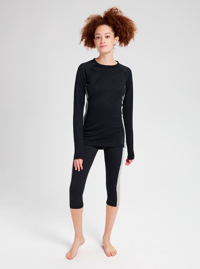 Burton Midweight X Base Layer Crewneck Termoprádlo Damske Čierne | 79853-SXKC