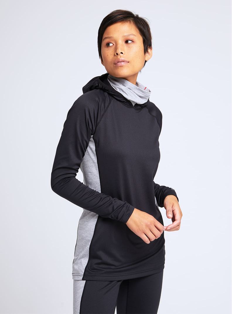 Burton Midweight X Base Layer Long Neck Hoodie Termoprádlo Damske Čierne | 57128-JCHD