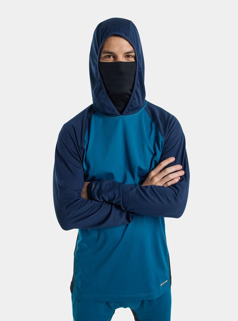 Burton Midweight X Base Layer Long Neck Hoodie Termoprádlo Panske Modre | 58349-ZOMP