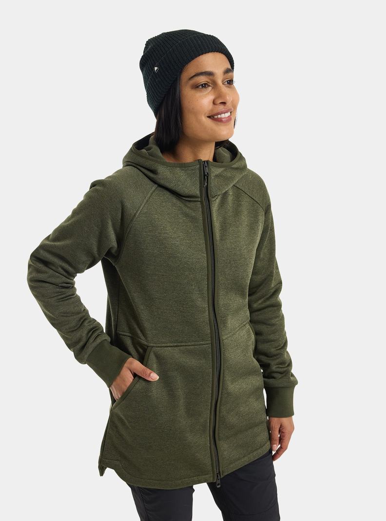 Burton Minxy Full-Zip Fleece Mikina Damske Zelene | 08246-GVQK