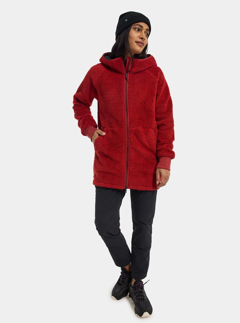 Burton Minxy Full-Zip Fleece Mikina Damske Červené | 61254-BJZL