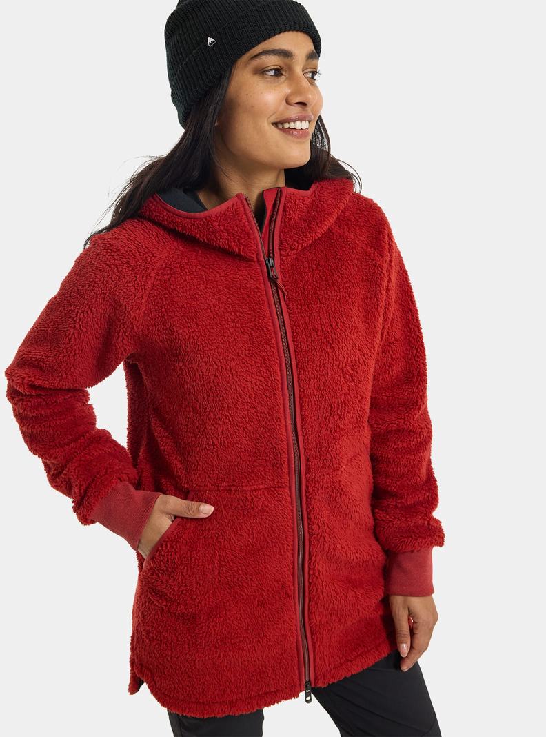 Burton Minxy Full-Zip Fleece Mikina Damske Červené | 61254-BJZL