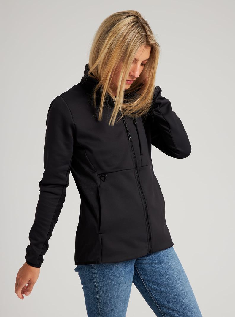Burton Multipath Full-Zip Fleece Mikina Damske Čierne | 84297-QBCZ