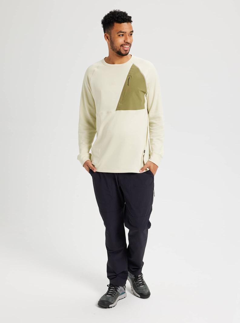 Burton Multipath Grid Crewneck Fleece Mikina Panske Strieborne Zelene | 04357-PLRV