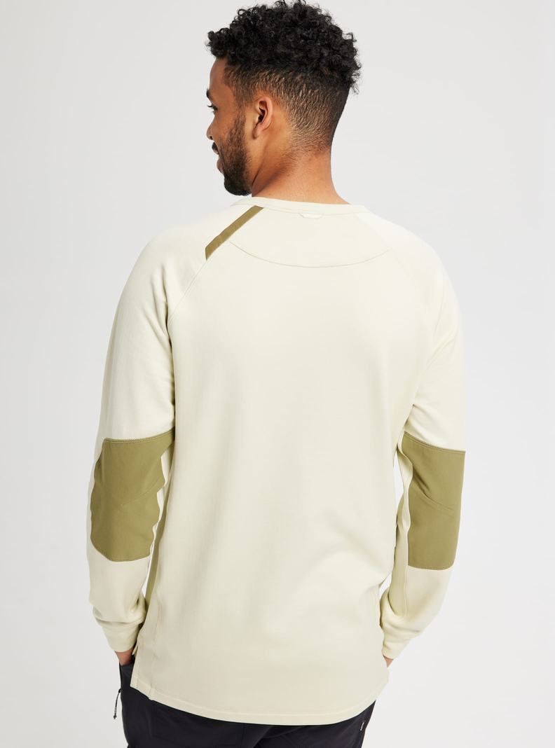 Burton Multipath Grid Crewneck Fleece Mikina Panske Strieborne Zelene | 04357-PLRV