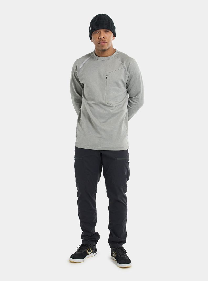 Burton Multipath Grid Crewneck Fleece Mikina Panske Siva | 18270-HMCA