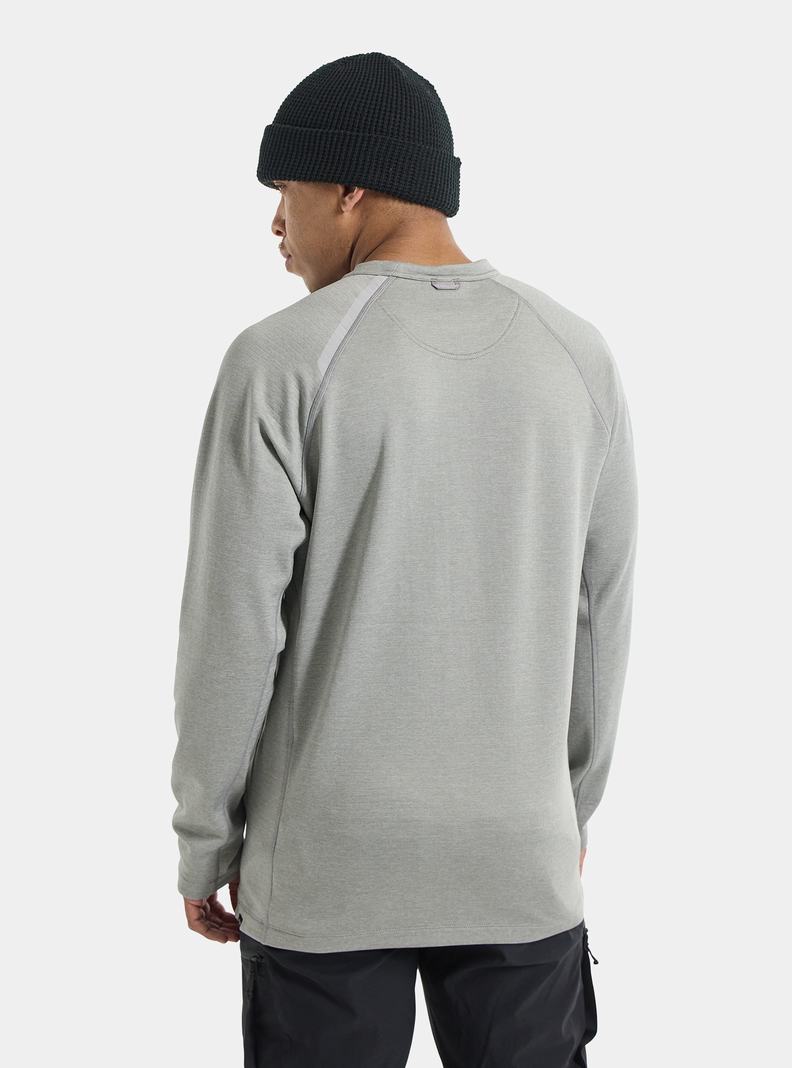 Burton Multipath Grid Crewneck Fleece Mikina Panske Siva | 18270-HMCA