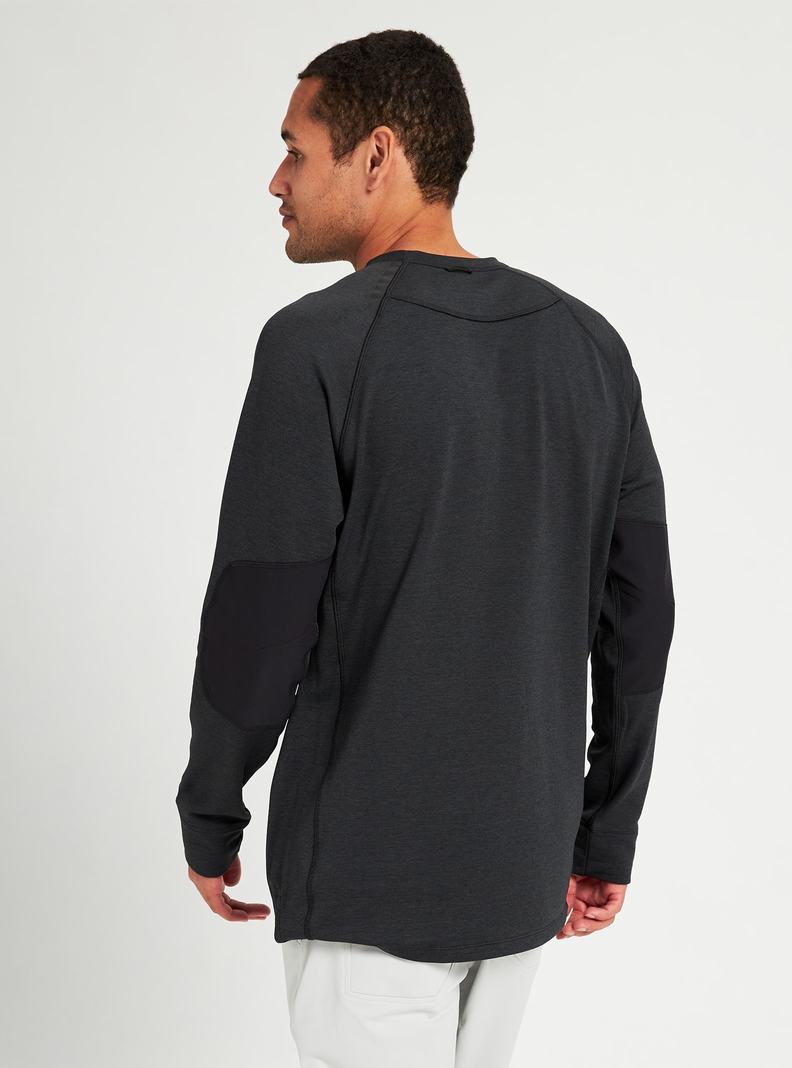 Burton Multipath Grid Crewneck Fleece Mikina Panske Čierne | 18437-OLAT