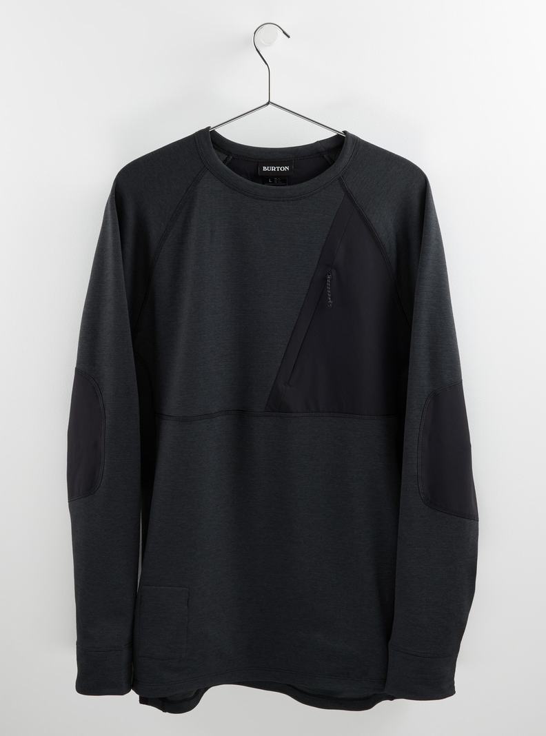 Burton Multipath Grid Crewneck Fleece Mikina Panske Čierne | 18437-OLAT