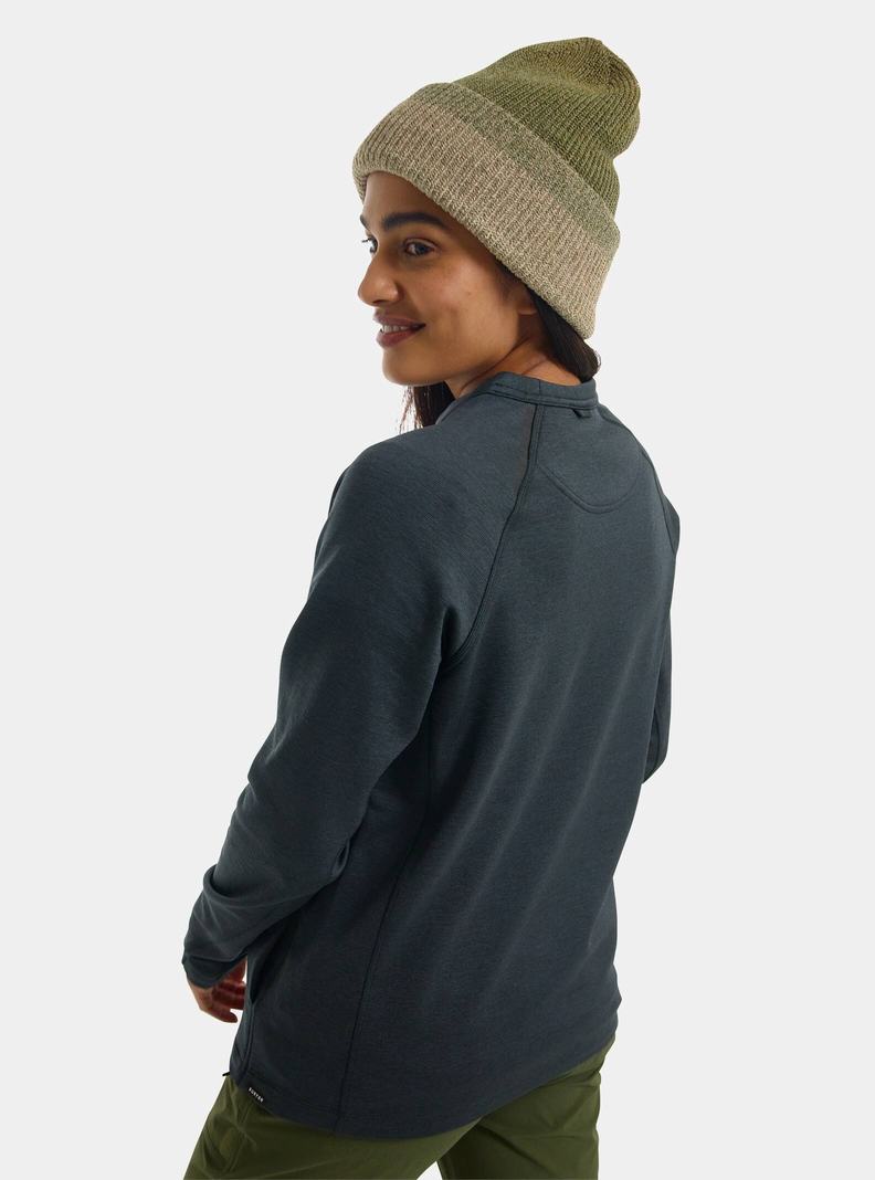 Burton Multipath Grid Crewneck Fleece Mikina Damske Čierne | 72360-LAEV