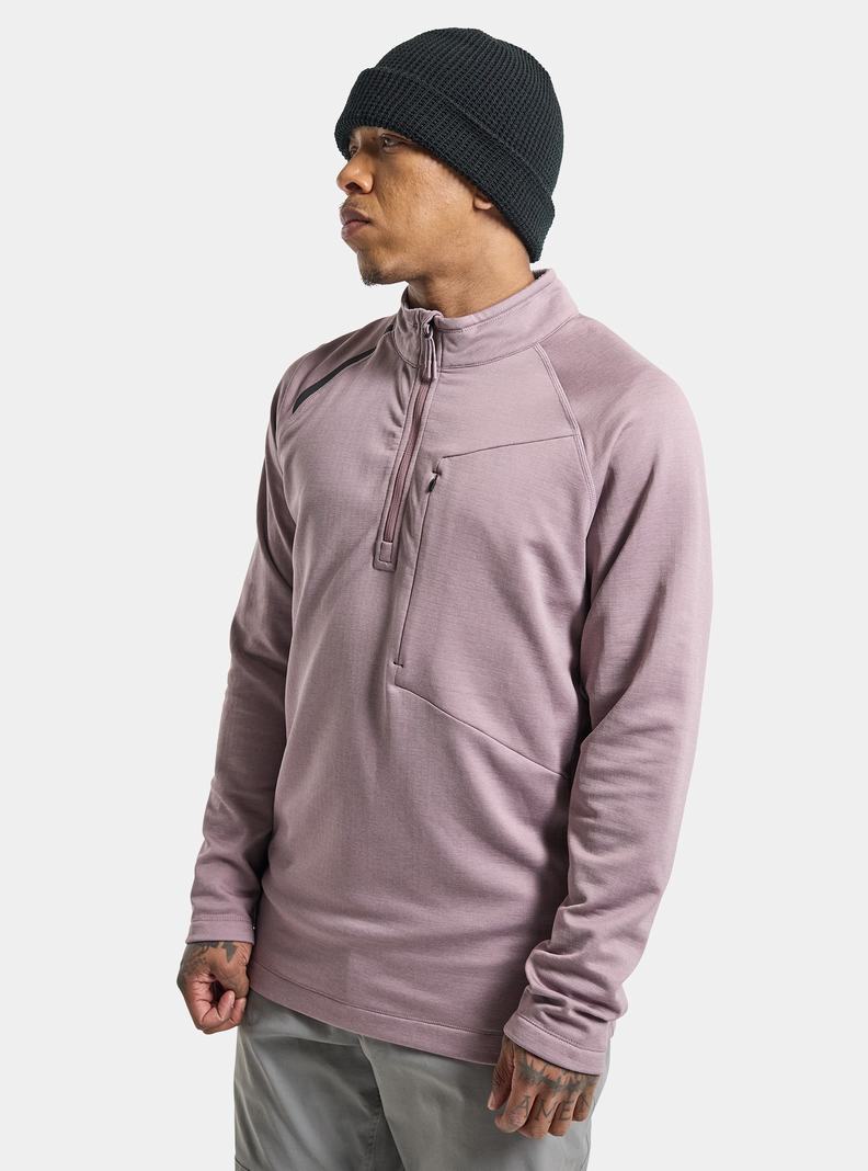 Burton Multipath Grid Quarter-Zip Fleece Mikina Panske Lavendel | 28306-EPZG