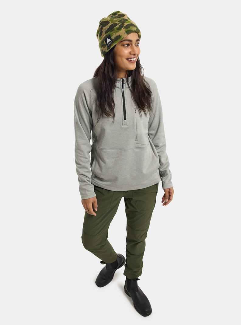 Burton Multipath Grid Quarter-Zip Fleece Damske Siva | 30281-LXYR