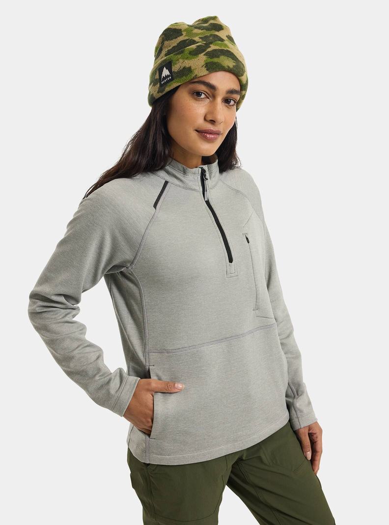 Burton Multipath Grid Quarter-Zip Fleece Damske Siva | 30281-LXYR