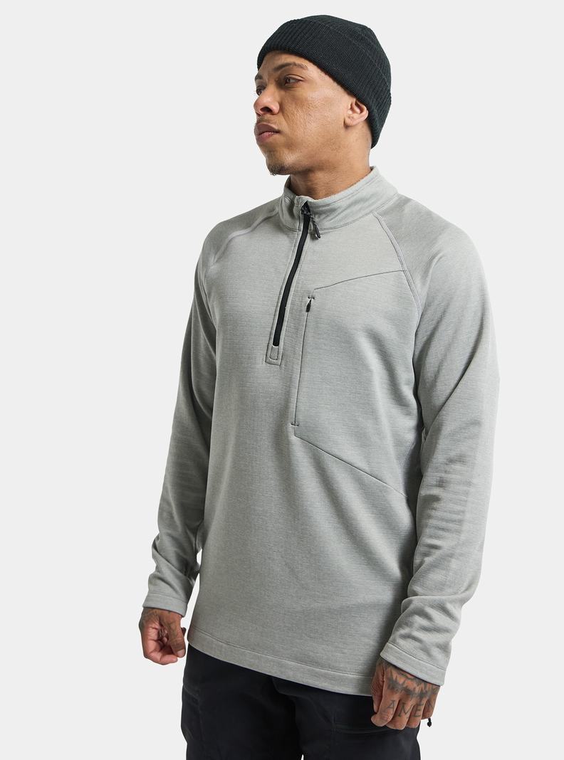 Burton Multipath Grid Quarter-Zip Fleece Mikina Panske Siva | 41820-RXAS