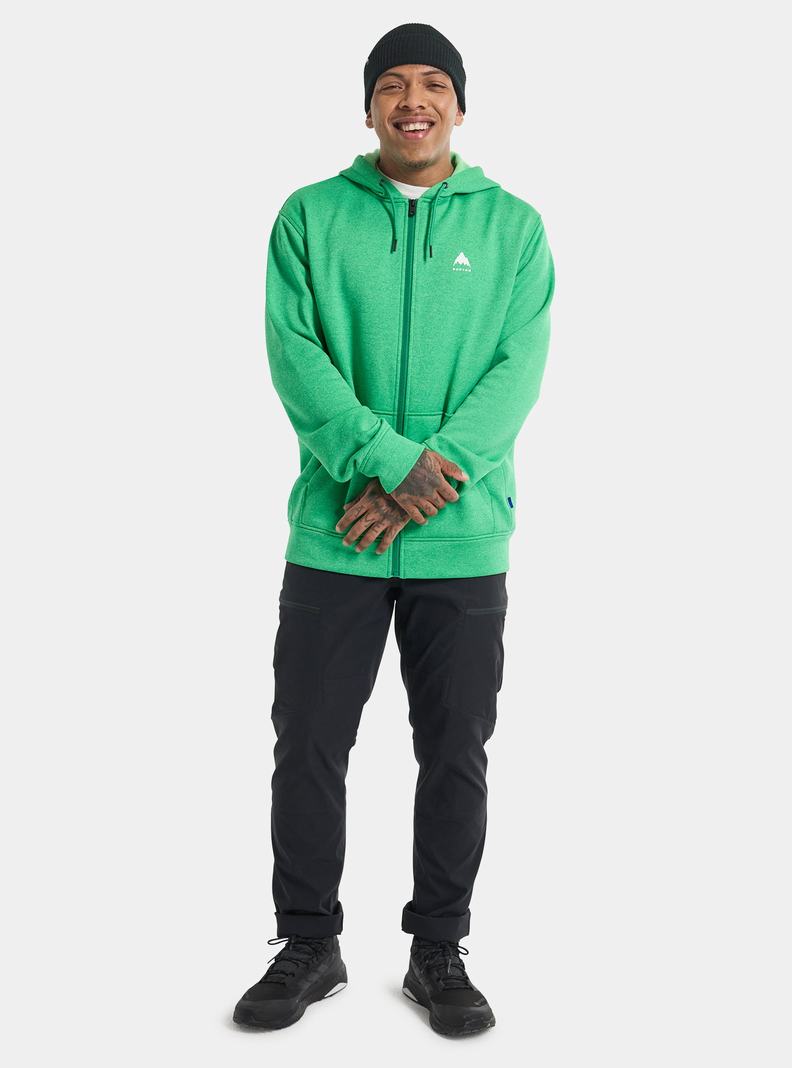 Burton Oak Full-Zip Hoodie Mikina Panske Zelene | 24156-OQFH
