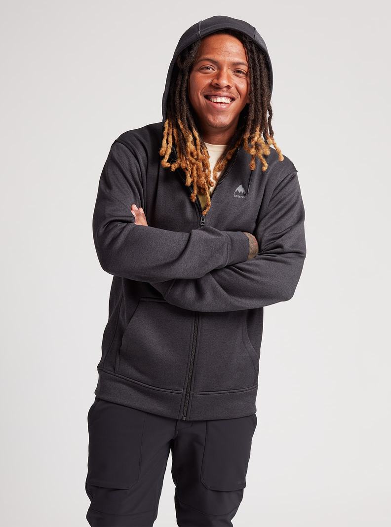 Burton Oak Full-Zip Hoodie Mikina Panske Čierne | 46708-QRED