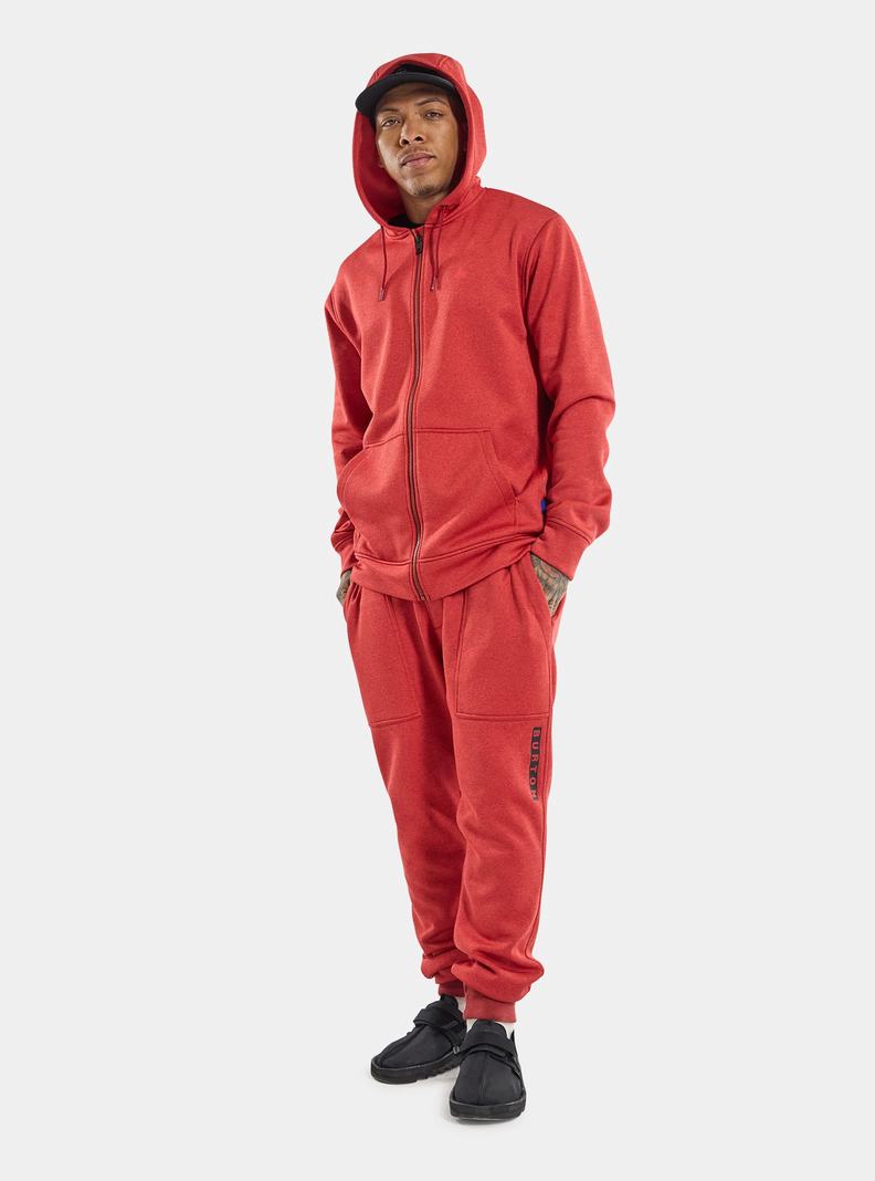 Burton Oak Full-Zip Hoodie Mikina Panske Červené | 64809-YFIL
