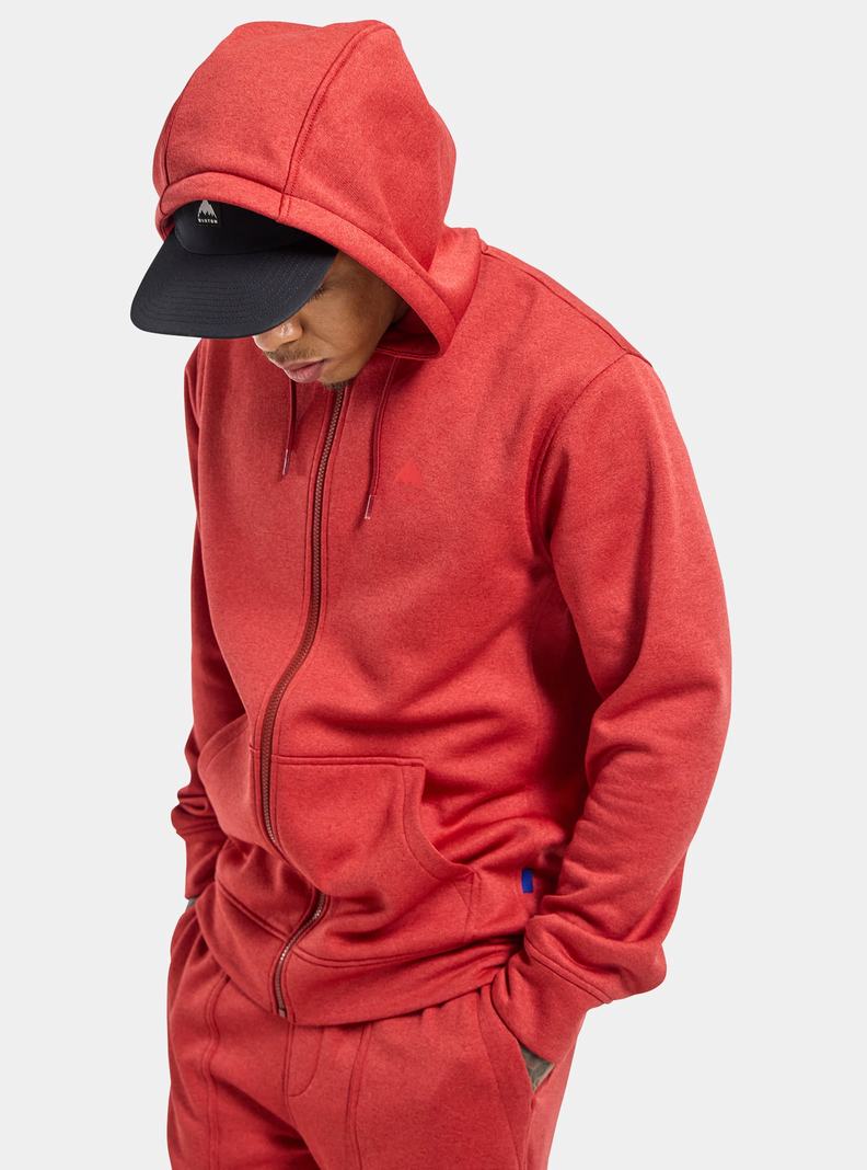 Burton Oak Full-Zip Hoodie Mikina Panske Červené | 64809-YFIL