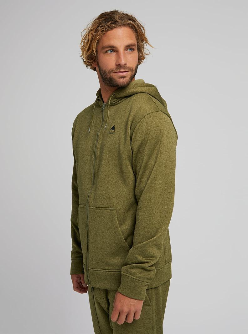 Burton Oak Full-Zip Hoodie Mikina Panske Olivovo Zelená | 64901-WVYQ